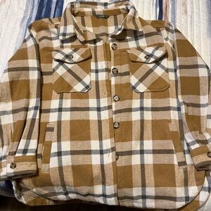 Women’s Tan Plaid Shacket